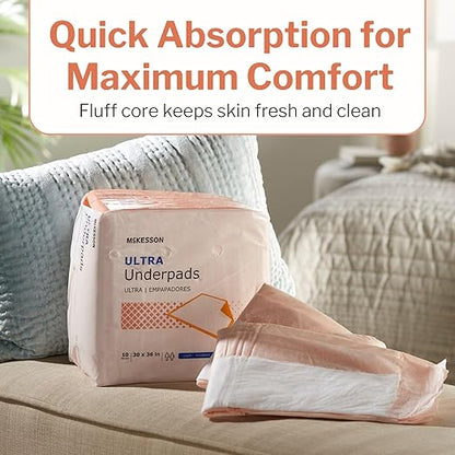 McKesson Underpads Bed Pads, Heavy Absorbency, 30 x 36 in, 10 ct | Chux Pads for Adults and Elderly, Baby Changing, Pee Pad for Pets