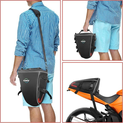 Motorcycle Tail Bag, Upgrade 15L Waterproof Sports Motorbike Rear Seat Bag with Shoulder Strap, Motorcycle Tank Bag For Storage Saddle Bag Dirt Bike Accessories