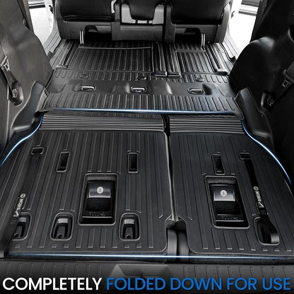 Cargo Lower Mat Backrest Mats for 2021-2025 2026 Toyota Sienna, All Weather TPE Seat Back Liners Trunk Lower Well Mat Cargo Liner Accessories (Backrest Mats for 3rd-Row+Cargo Lower Mat)