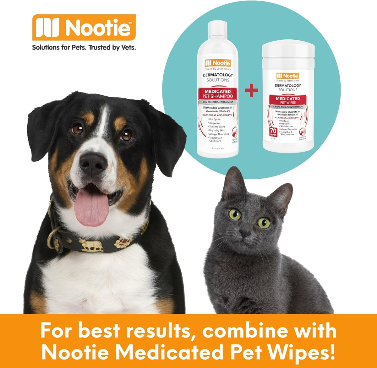 Nootie Medicated Pet Shampoo, Chlorhexidine Dog Shampoo for Itch Relief, Sold in over 5,000 Vet Clinics & Pet Stores Worldwide- 16oz