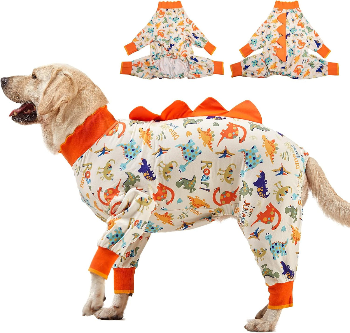 LovinPet Dog Pajamas Large Sized Dog, Anti Licking, Recovery Suit, Lightweight Jurassic Knit, UV for Large Dogs/XXL