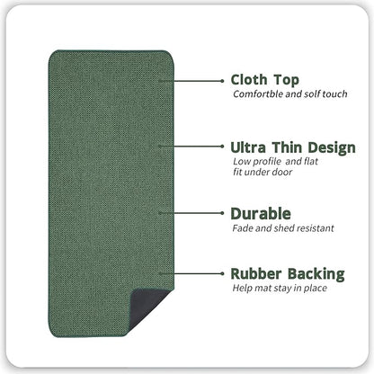 Bosap Bath Mat,Ultra Thin Bathroom Runner Rugs,Large Bath Mats for Bathroom,Quick Dry,Non-Slip,Machine Washable,Low Pile,Bath Rug,Shower Outside,Sink,Home Decor Accessories.Green,2'x5'（24x60inch）