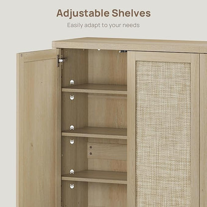 SICOTAS Rattan Shoe Storage Cabinet