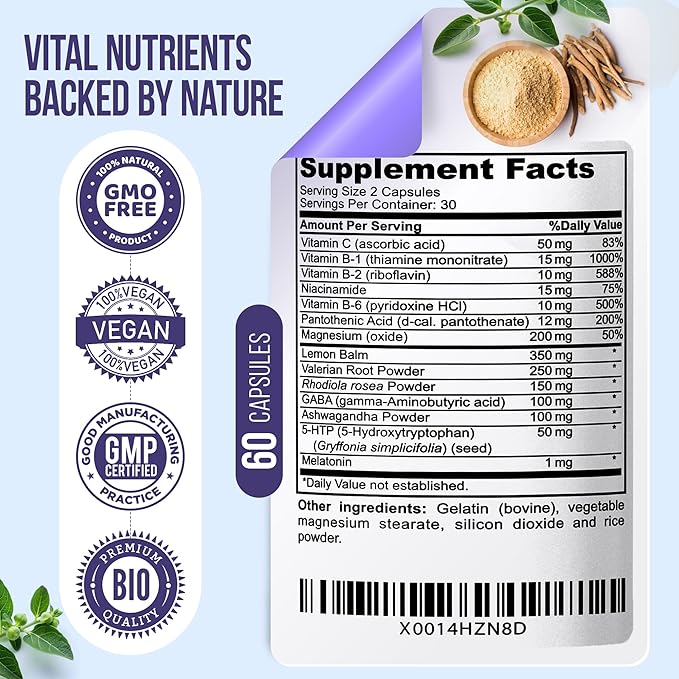 Nature's Nectar Anxiety and Stress Relief Supplements – Keep Calm Capsules