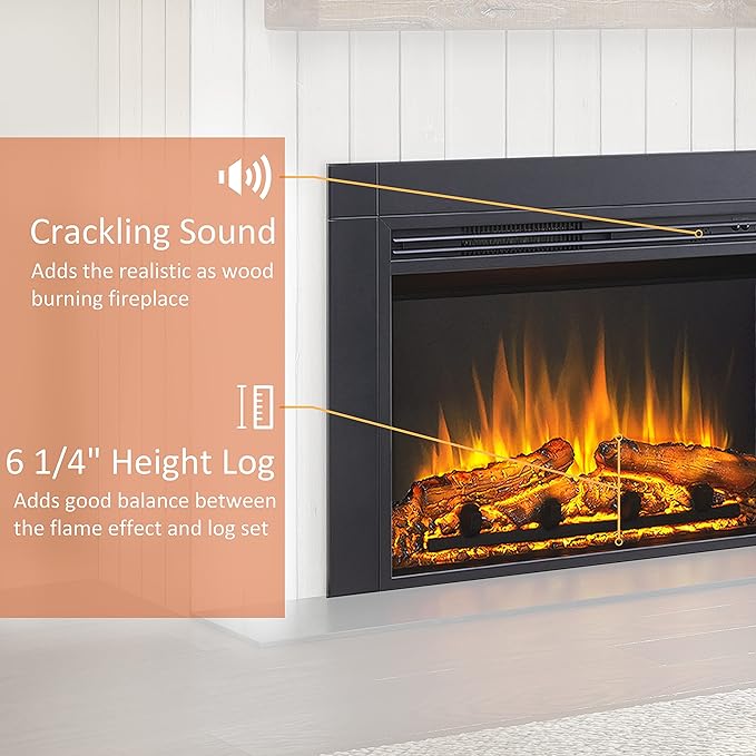 LegendFlame Jaden 32" W x 22" H Electric Fireplace Insert