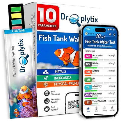 Digital Aquarium Water Test Kit, App-Enabled 10-in-1 Freshwater & Saltwater