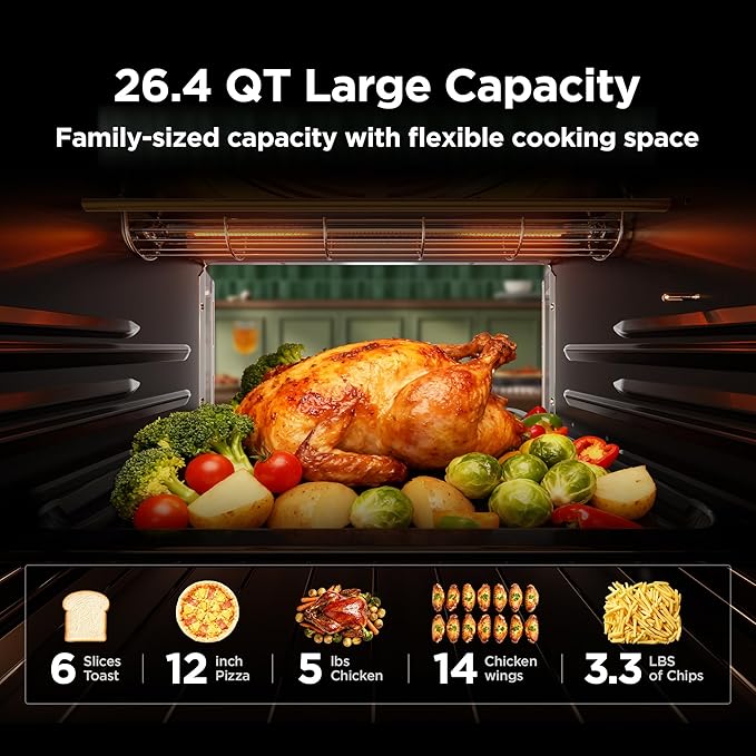 Midea Flexify Pro 10+4 Toaster Oven Air Fryer Combo, Graphene Juicy-Lock Cooking
