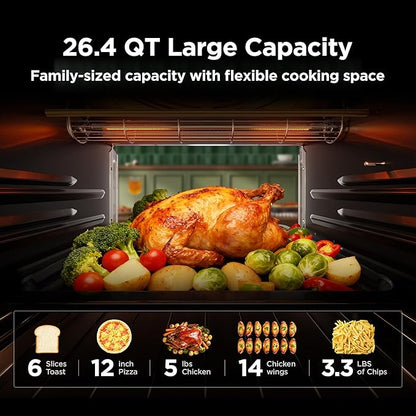 Midea Flexify Pro 10+4 Toaster Oven Air Fryer Combo, Graphene Juicy-Lock Cooking