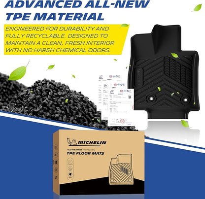 Michelin Vehicle Mats, Premier Series All-Weather TPE Custom Fit Liner for Toyota RAV4 Hybrid 2026-2027 Floor Mats (5 Piece)