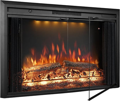 43 Inches Electric Fireplace Insert, 750W/1500W Fireplace Heater