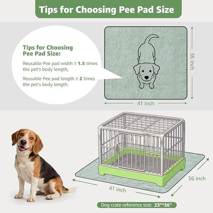 LOOBANI Washable Pee Pads for Dogs,2 Pack Reusable Puppy Pads 36"x41" | Super Absorbent, Waterproof, Leakproof, Non Slip, Soft, For Whelping, Potty Training, Crates, Floors, Beds, Couches, Travel