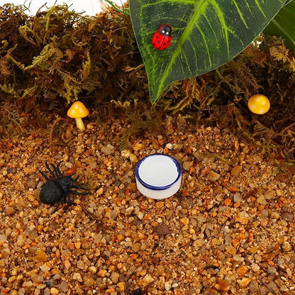 Tarantula Micro Water Bowl Spider Anti-Turnover Bowl for Small Hamster Tarantula Spider Scorpion Cricket Snail Manti Millipede Tiny Bugs Reptile Terrarium Cage Accessories (S (0.86''dia),12 Pcs)