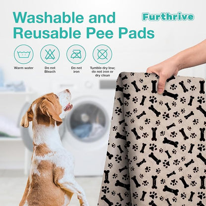 Furthrive Washable Pee Pads for Dogs with Pheromone Attraction, Reusable | Reusable Puppy Pads, Waterproof Non-Slip Training Pad 31.25 x 27.25 in, Pet-Friendly for Crates, Apartments (One Unit)