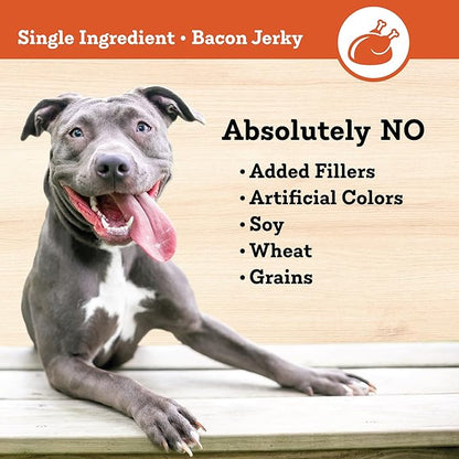 Colorado Naturals Bacon Jerky Chips Dog Treats, 6 oz – All-Natural, Made in USA, No Fillers or Preservatives – Great Source of Protein