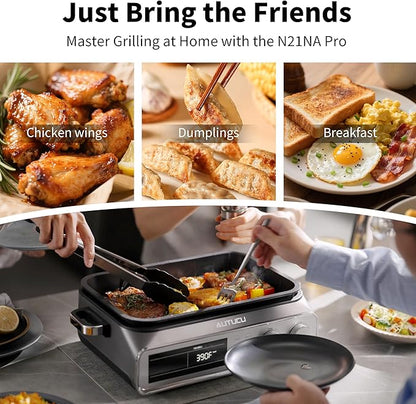 N21NA Pro Slow Cooker 10 Quart, 8-in-1 Programmable PFOA-Free Ceramic Coated
