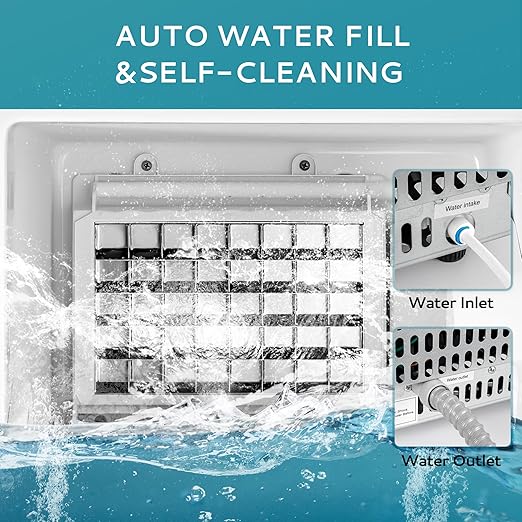 Commercial Ice Maker Machine 85Lbs/Day, 24Lbs Storage, Built-in Undercounter