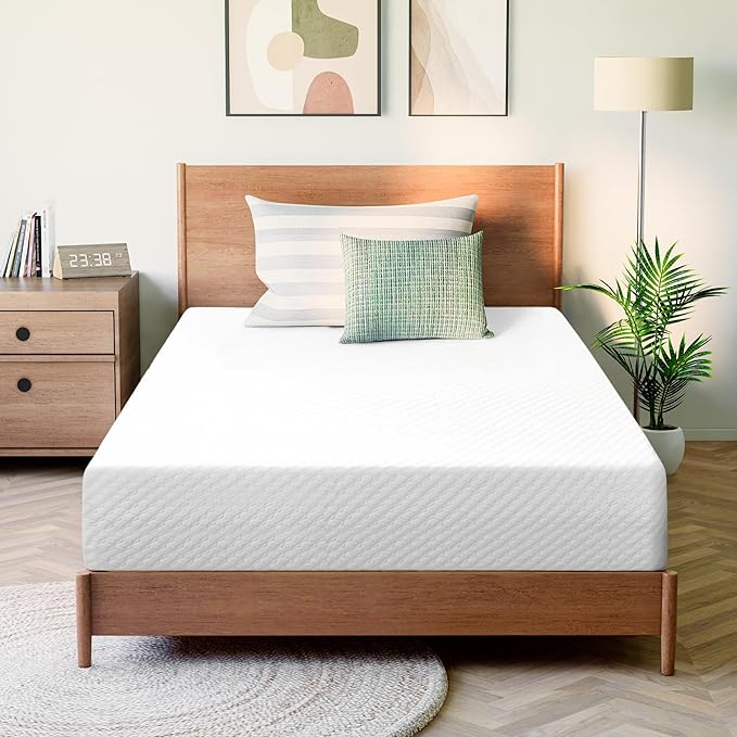GAESTE 10 Inch Twin Cooling Gel Memory Foam Medium Firm Mattress Breathable Pressure Relief CertiPUR-US Certified Foam, Mattress-in-a-Box for Kids and Adults No Fiberglass (Twin, 10 in)