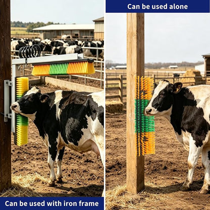 Livestock Scratch Brush Animal Back Scratching Brush for Cow | Livestock Grooming Brush Farm Animal Scratcher Livestock Itch Reliever Farm Mount‑able Brush Animal Self‑Groomer