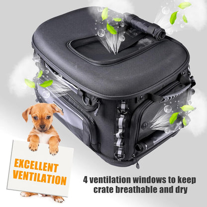 Motorcycle Dog Carrier, Portable Pet Carrier Pet Travel Bag Cat Carrier Bag for Harley Street Glide Road King Touring Trike Can Am with Luggage Rack Passenger Seat Load Capacity 20lb (Black)
