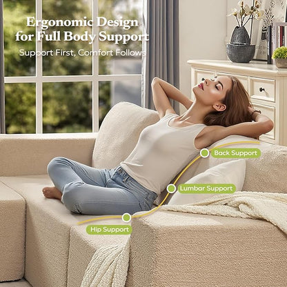 106" Modular Sectional Couch Left/Right Facing Convertible, L-Shape Modern Teddy Sofa, Deep Seat Upholstered Foam Couch for Living Room Bedroom, No Assembly Required (Camel, Teddy Boucle)