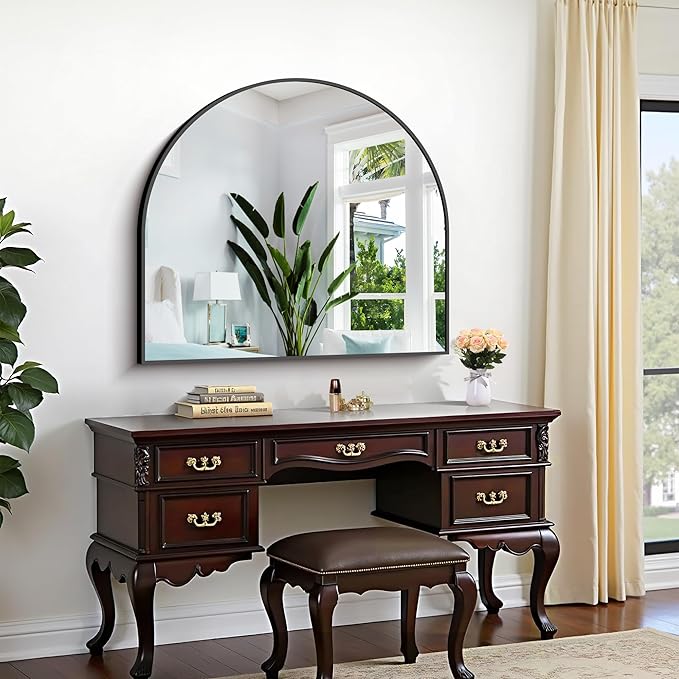 CIRCUMI Arched Wall Mirror, Metal Frame, Large Size