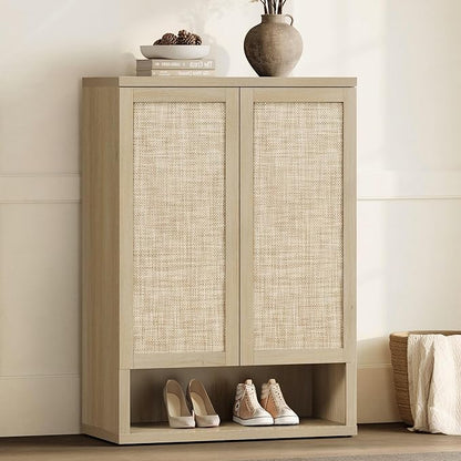 SICOTAS Rattan Shoe Storage Cabinet