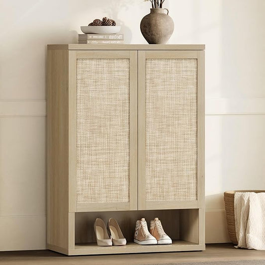 SICOTAS Rattan Shoe Storage Cabinet