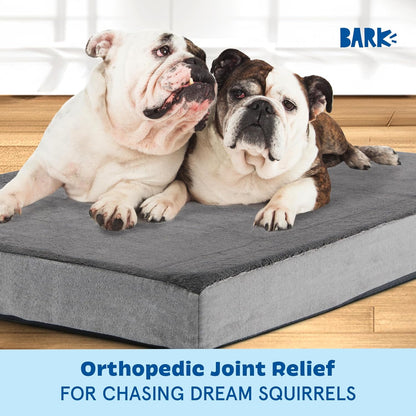 Barkbox Orthopedic Dog Bed with Memory Foam, Premium Comfort for Dogs and Puppies, Dog Bed for Joint Relief and Restful Sleep, Durable and Easy to Clean - Grey, XXL