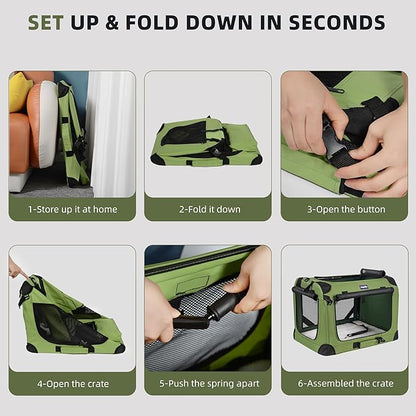 Petprsco Large Cat Carrier for 2 Cats/Small Dogs 24"x17"x17" for Car Travel | Soft Pet Carrier for Large Cats & Small/Medium Dogs, Includes Warm Blanket, Foldable Bowl & Washable Pad, for Long Car Trips