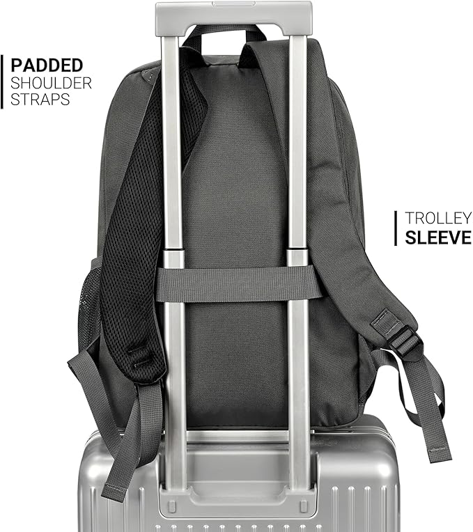 ZORFIN 26L Backpack for College, and Travel: Water Resistant Bookbag - Forge Grey
