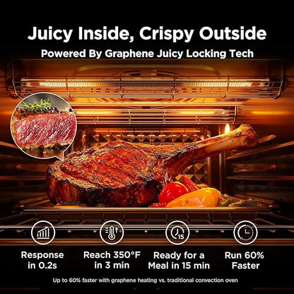 Midea Flexify Pro 10+4 Toaster Oven Air Fryer Combo, Graphene Juicy-Lock Cooking
