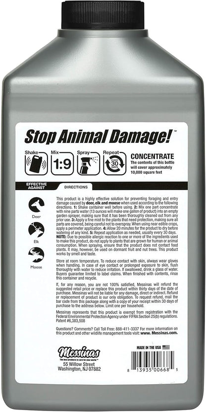 Deer Stopper II Garden Animal Repellent - Safe & Effective, All Natural Food Grade Ingredients; Repels Deer Elk, and Moose; Easy to Use, 32 fl. oz. Liquid Concentrate