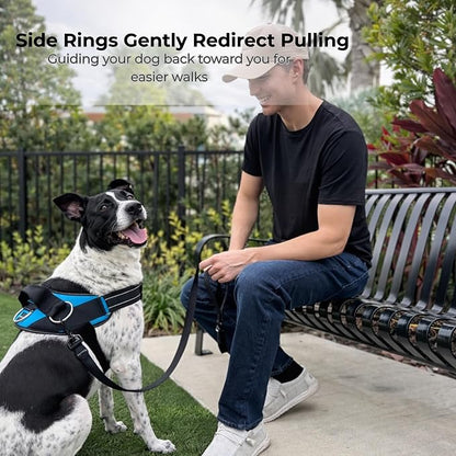 ShawnCo Essential Dog Harness, No-Pull Pet Vest (Mustang Red,XL) | 3 Leash Clips, Easy On, No-Choke, Reflective, Adjustable Fit, Padded Comfort, Control Handle, For Small, Medium & Large Dogs