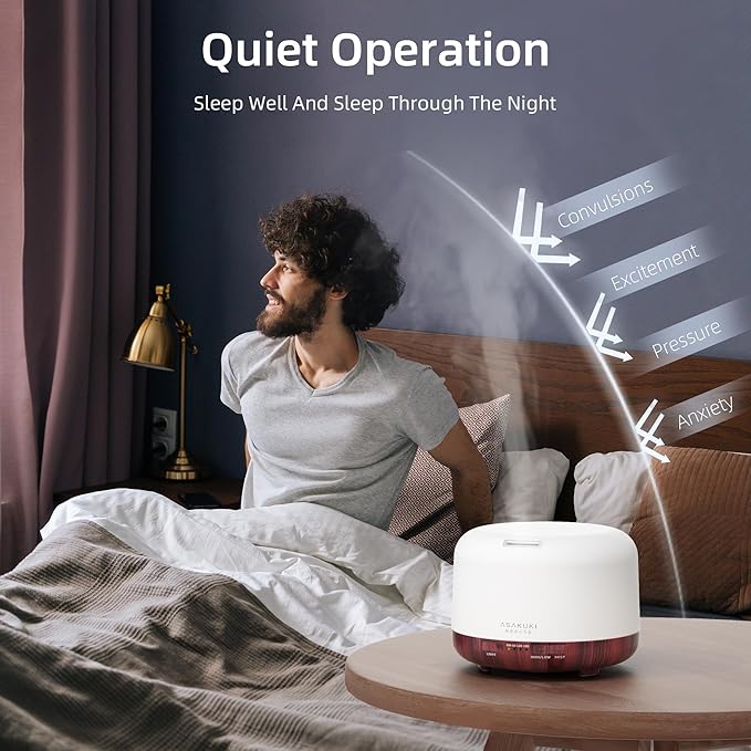 ASAKUKI Essential Oil Diffuser for Home, 500ml Aromatherapy Fragrant Oil