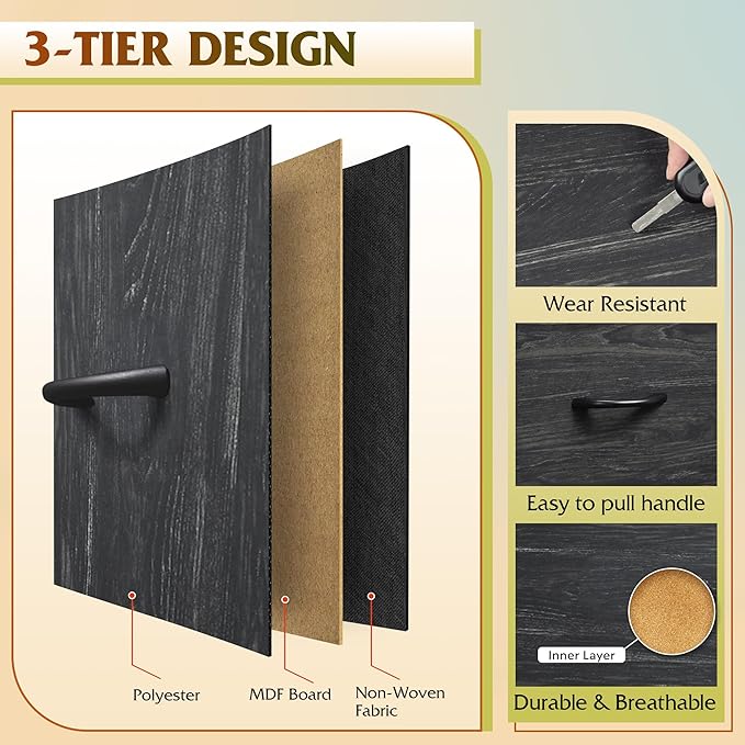 WLIVE Tall Dresser for Bedroom, Fabric Dressers Storage Tower, Dresser & Chest