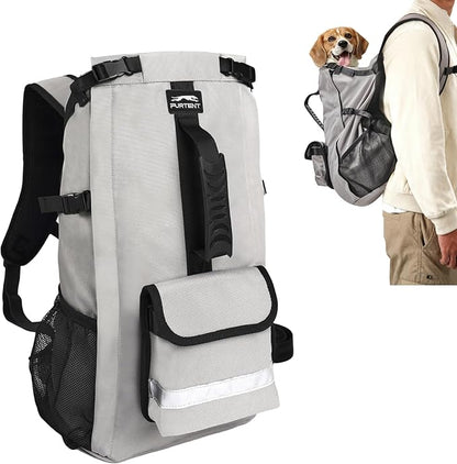 Dog Backpack Carrier for Small and Medium Dogs 4-Layer Safety Design (S) | Detachable Waist Bag with padded shoulder straps, breathable mesh and storage pockets for travel and hiking