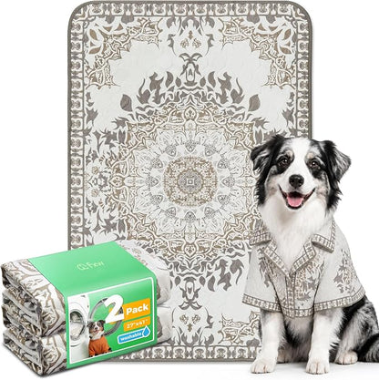 FXW Washable Pee Pads for Dogs, Super Absorbent, 27" x 41", 2 Packs | Machine washable, Non-slip backing
