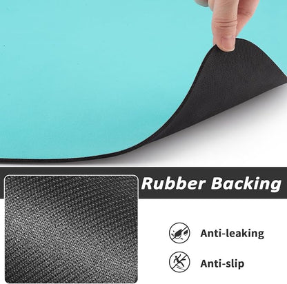 HotLive Dog Food Mat - Absorbent Cat Mat for Food and Water, No Stains Pet Feeding Bowl Mat, Easy to Clean Pet Placemats, Quick Dry Dog Water Dispenser Mat for Messy Drinkers | Teal 16"x 24"