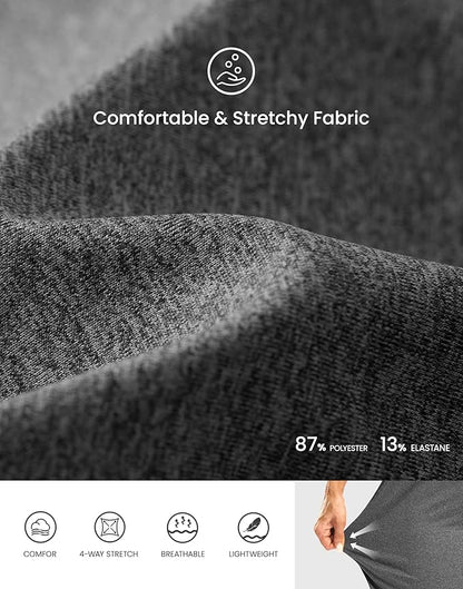 Women's Athletic Shorts with Zipper Pocket 7" High Waisted Stretchy Bermuda Shorts for Women Workout Running Casual