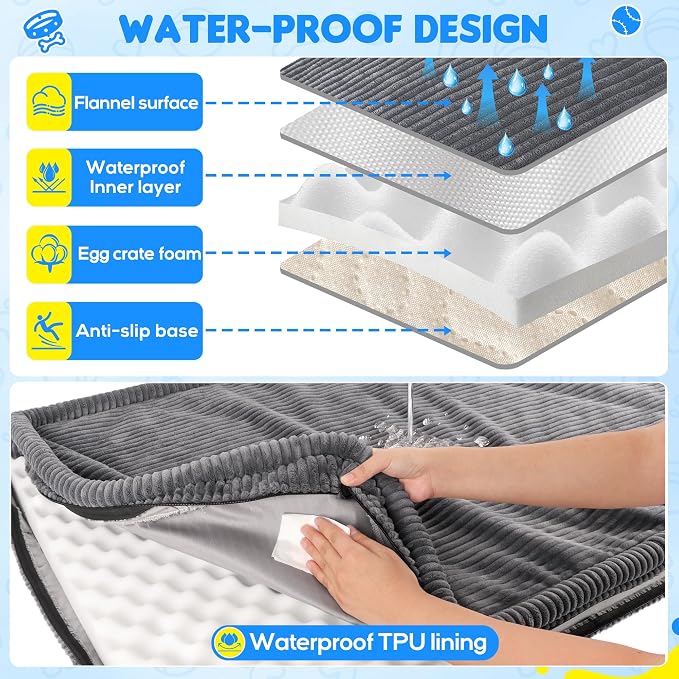 Loiion Dog Car Bed, Non-Slip Backseat Extender Pet Mat 50"x24.6"x2" | Removable, Washable Dog Bed With Waterproof Liner Protects Car Seats, Anti-Slip Travel Bed For Dogs