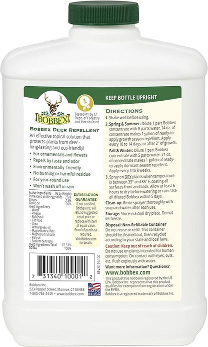 Concentrated Deer Repellent - Bobbex | Deer, Elk, and Moose Deterrent Concentrate (32 oz.) B550100