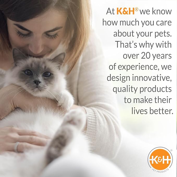 K&H Heated Cat Bed, Thermo-Pet Cave Indoor, Safety Listed, 4W, Navy/Geo | Removable Waterproof Cat Heating Pad, Heated Pet Bed for Dogs & Cats, Covered Cave Pet Tent, Collapsible, Machine Washable