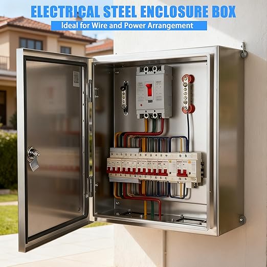Electrical Enclosure 16x16x8, 304 Stainless Steel Enclosure IP66 Waterproof and