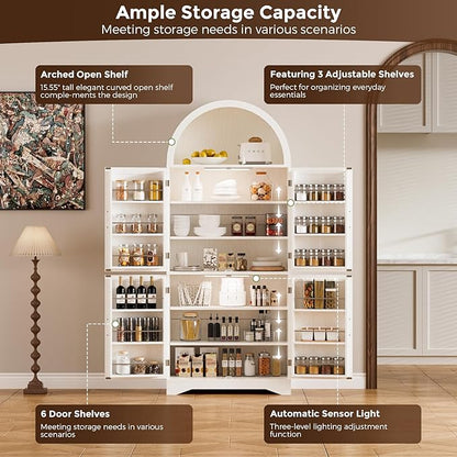 Arched Kitchen Pantry Cabinet