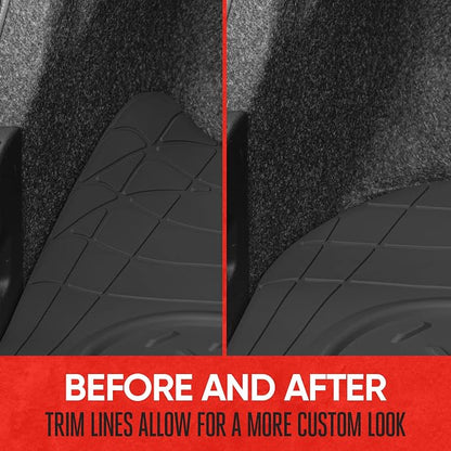 Motor Trend Heavy Duty Utility Cargo Liner Floor Mats for Car Truck SUV, Trimmable to Fit Trunk, All Weather Protection Black 31.5" x 50" BK