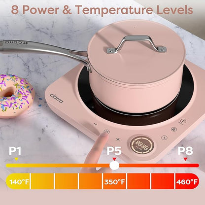 CIARRA CATIH1A-P Portable Induction Cooktop, Slim Single Electric Countertop