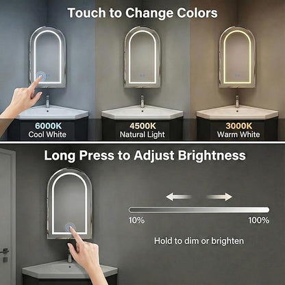 LED Corner Medicine Cabinet