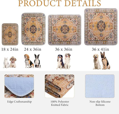 Homimp Washable Pee Pads for Dogs, 2 Pack Reusable Puppy Pads Waterproof, Absorbent and Leakproof Dog Pee Pads, Non Slip Puppy Training Pads, Pet Mat for Floor,Crate,Couch,Whelping,Khaki, 36"x36"