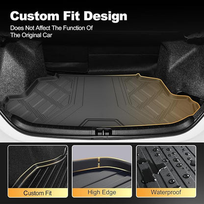 Automotive Floor Mats & Cargo Liners Compatible with 2014 2015 2016 2017 2018 2019 Toyota Corolla Floor Mats & Trunk Mat Set, All Weather TPE Floor Liners Cargo Mats (Not fit Hatchback Model).