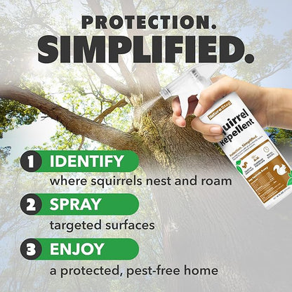 Squirrel Repellent Spray – Helps Deter Squirrels from Outdoor Surfaces, Gardens & Yard Areas, 16 oz (475mL)